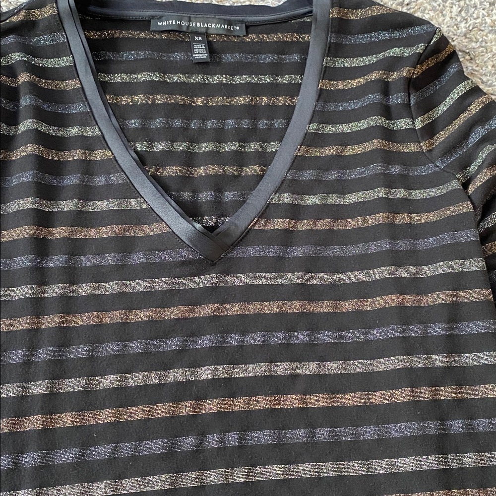 WHBM Sparkly V Neck Blouse - Picture 3 of 5